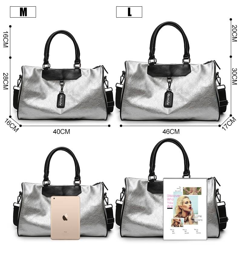 Silver Eco-Leather Gym Bag