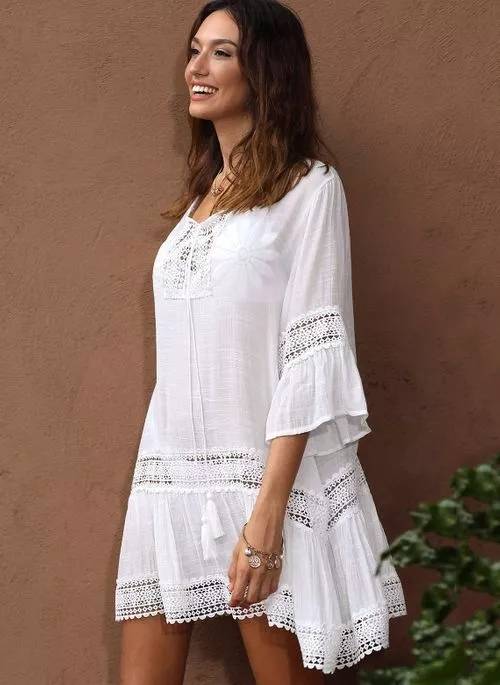 Women's Boho Style Lace Beach Cover Up